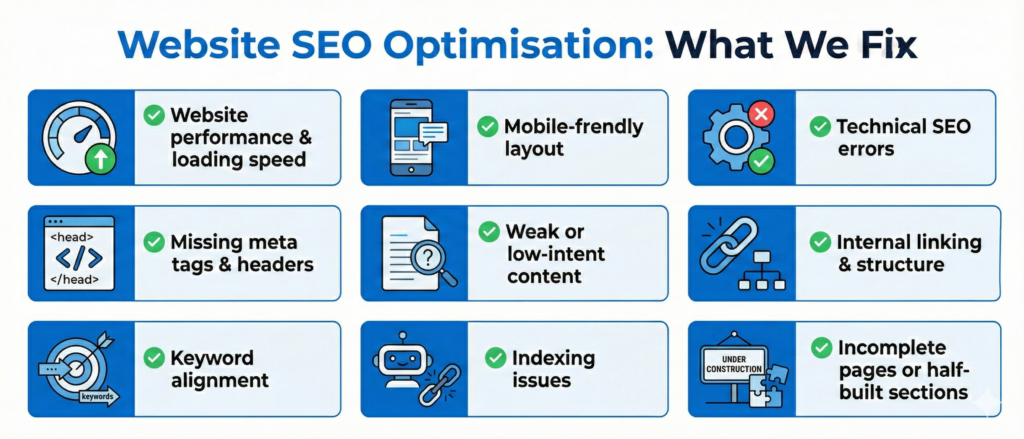 What We Fix in Your Website (SEO-Friendly Optimisation)